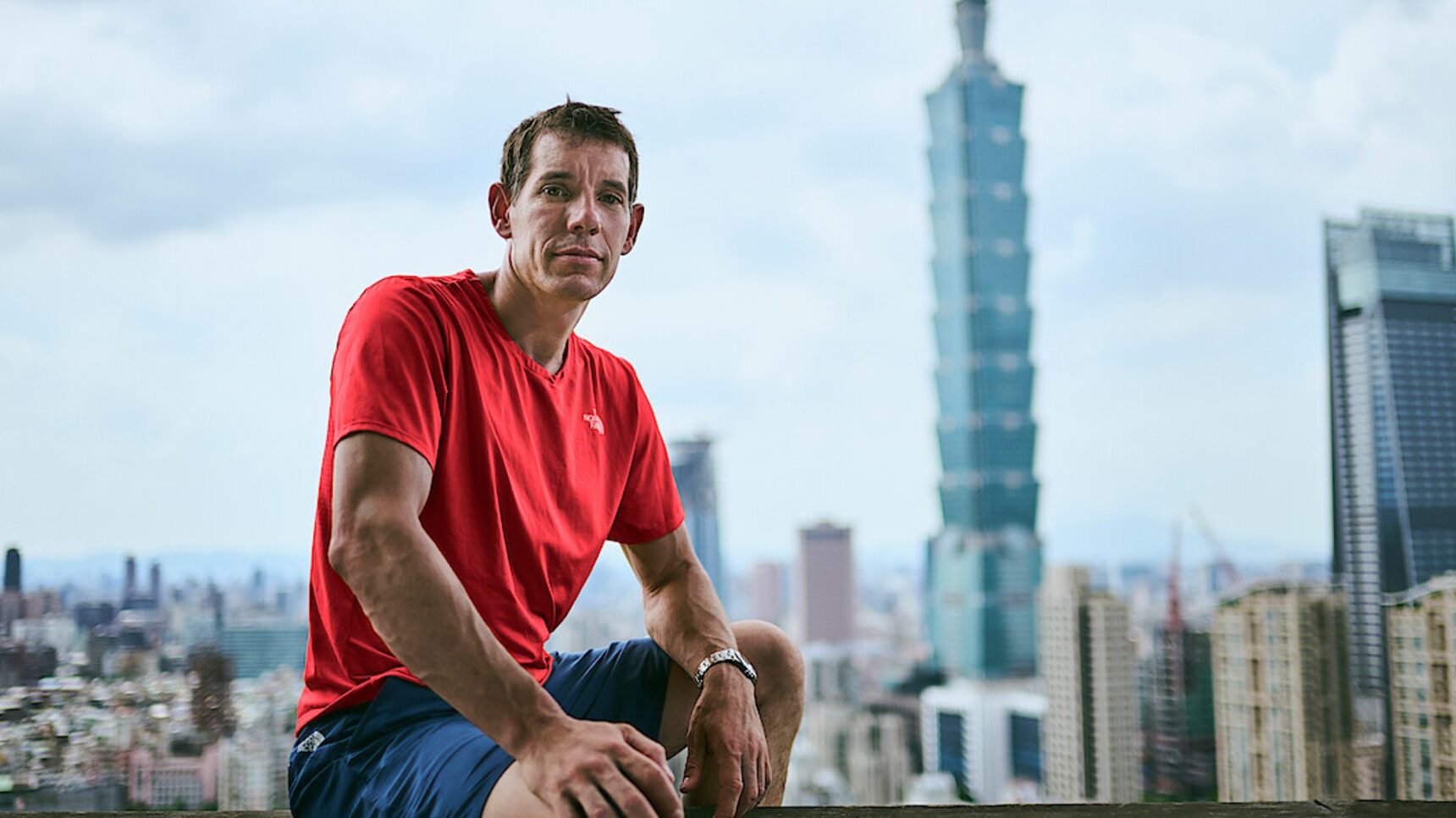 Alex Honnold in a promotional photo for Skyscraper Live