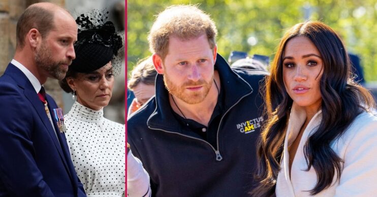 ED composite of Prince William, Kate Middleton, Prince Harry and Meghan Markle at different events