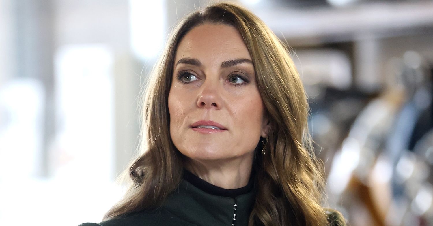 Princess Kate Middleton looking up during royal visit
