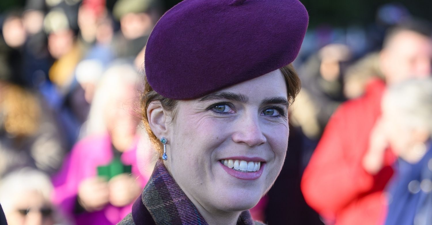 Princess Eugenie smiling on Christmas walkabout