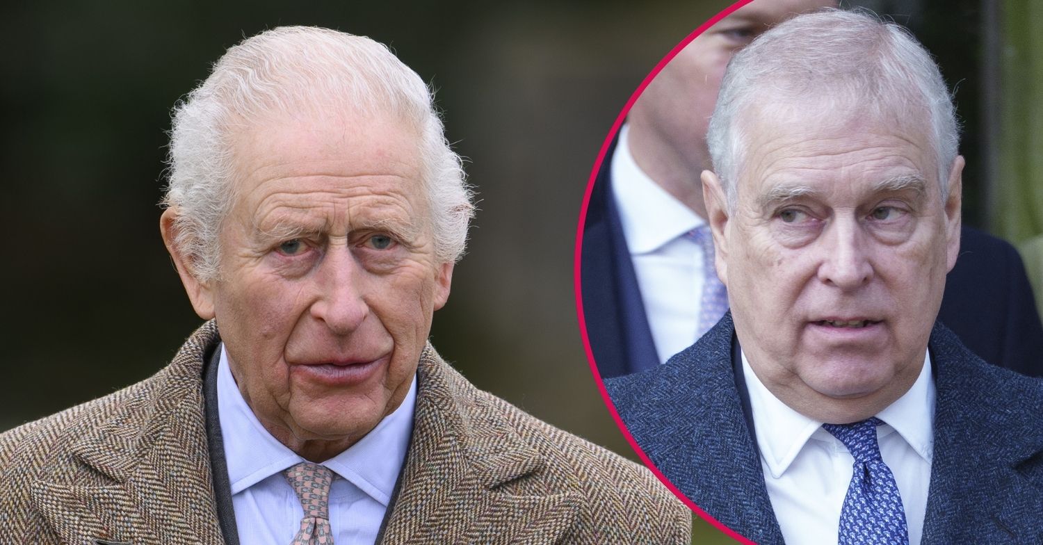 ED composite of King Charles looking concerned and Andrew Mountbatten-Windsor looking worried