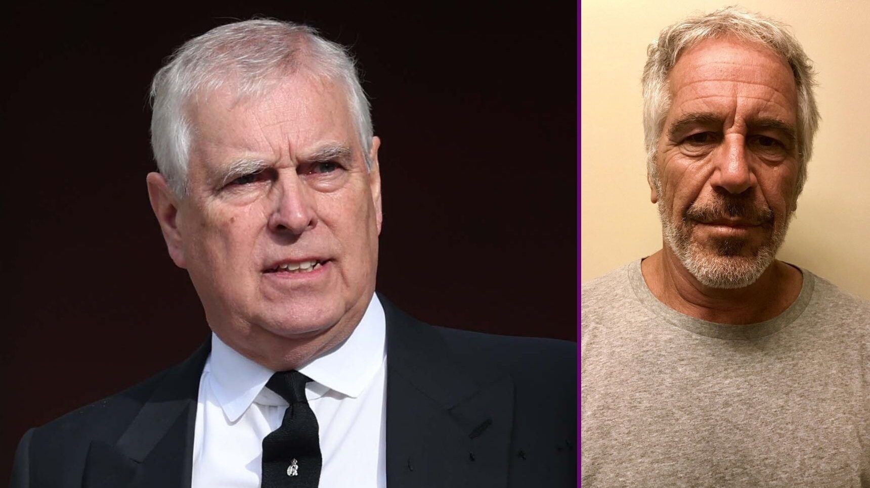 Andrew Mountbatten-Windsor frowning beside Jeffrey Epstein