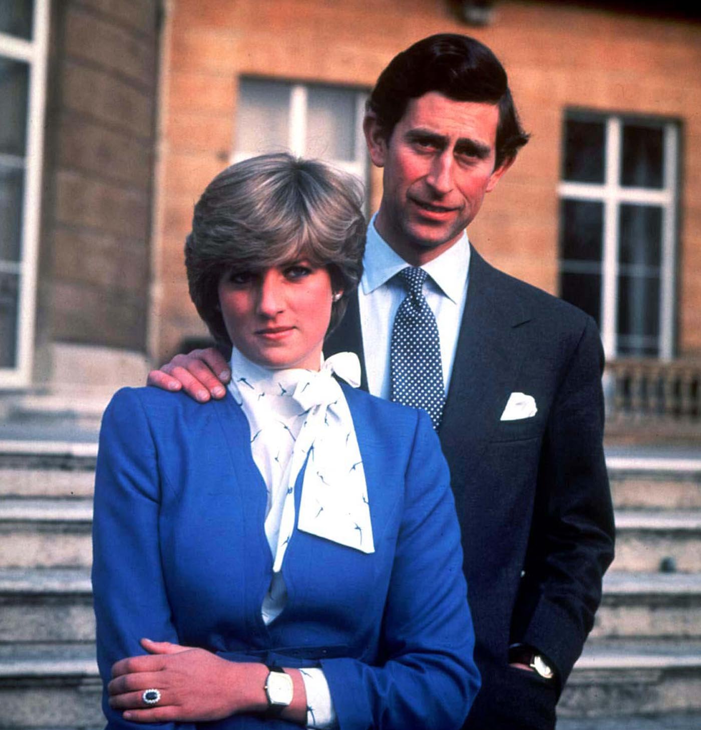 Princess Diana and King Charles in engagement photocall