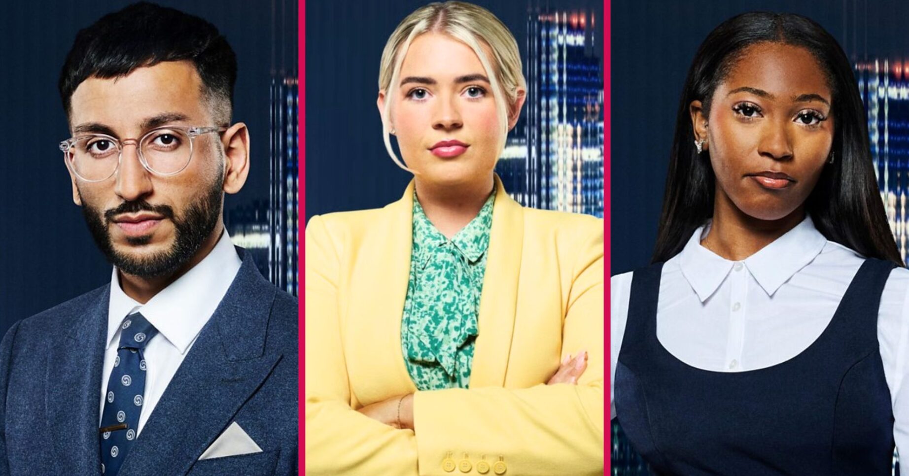 Tanmay, Megan, and Carrington in The Apprentice 2026