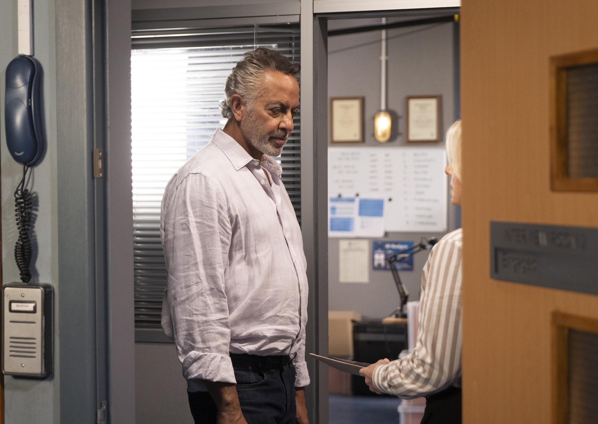Dev questioned by DS Lisa Swain in Coronation Street