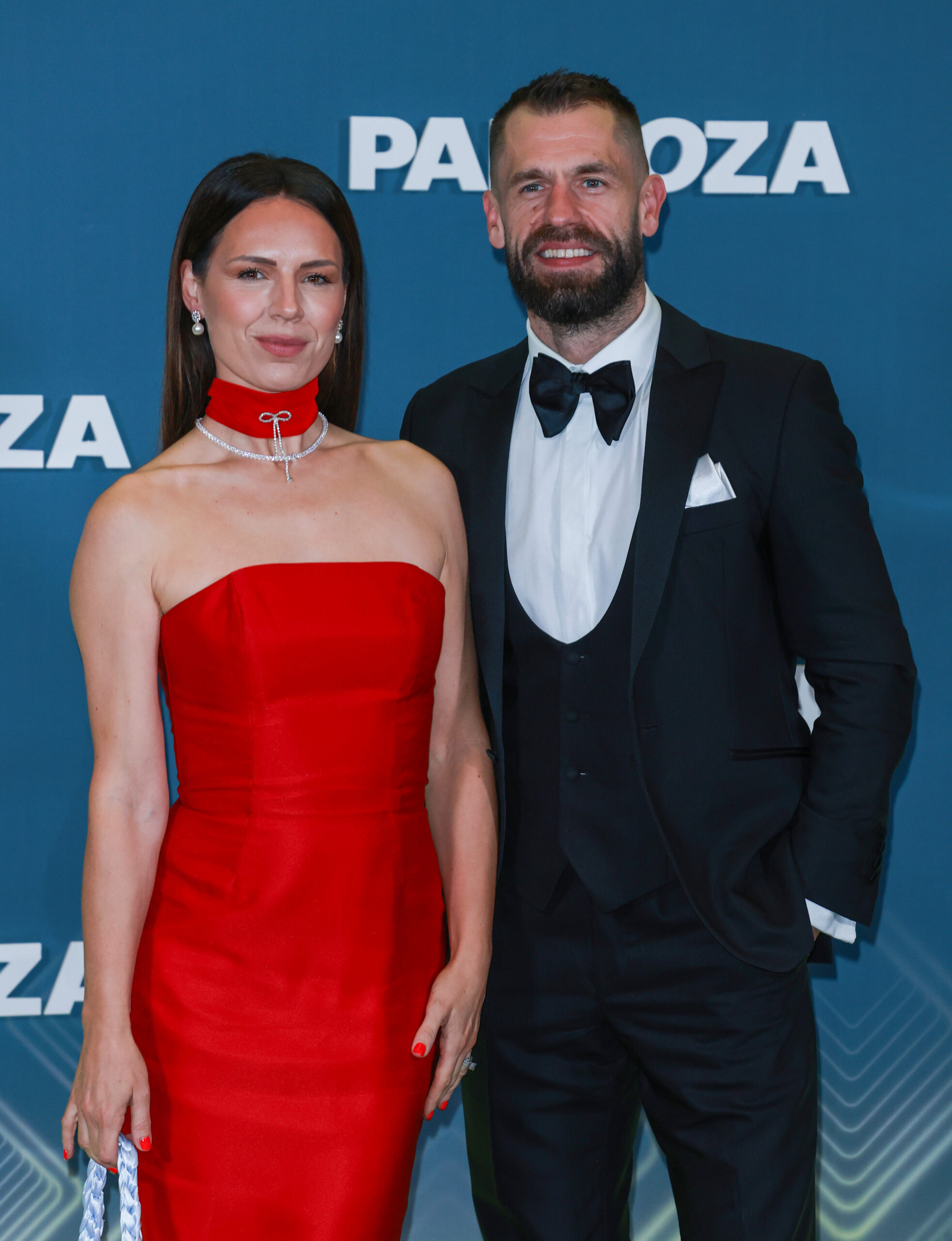 Kelvin Fletcher and Liz on the red carpet 