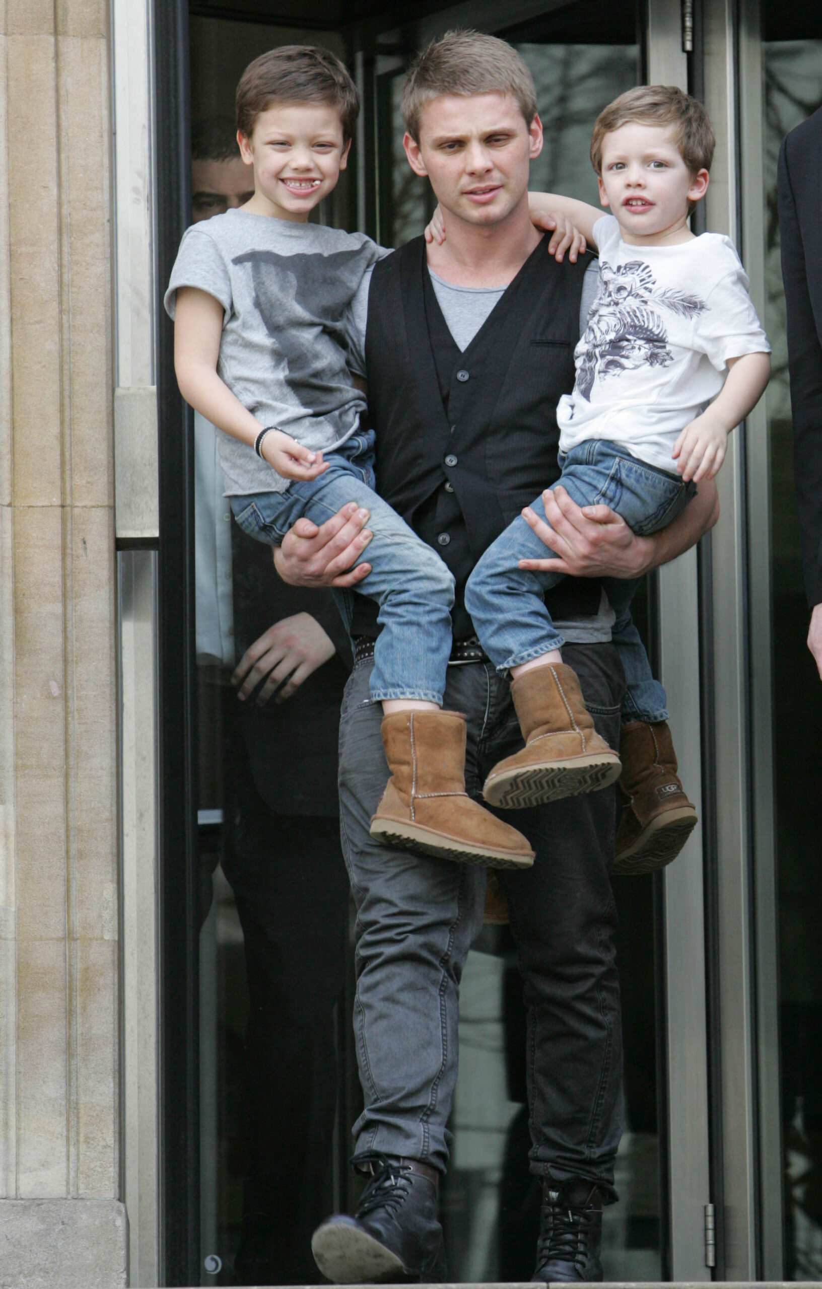 Jeff Brazier with sons Freddy and Bobby