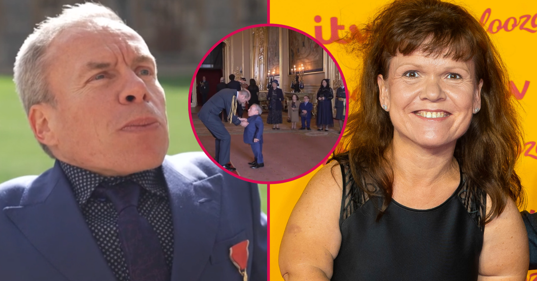 Warwick Davis with wife Sammy and at Windsor Castle