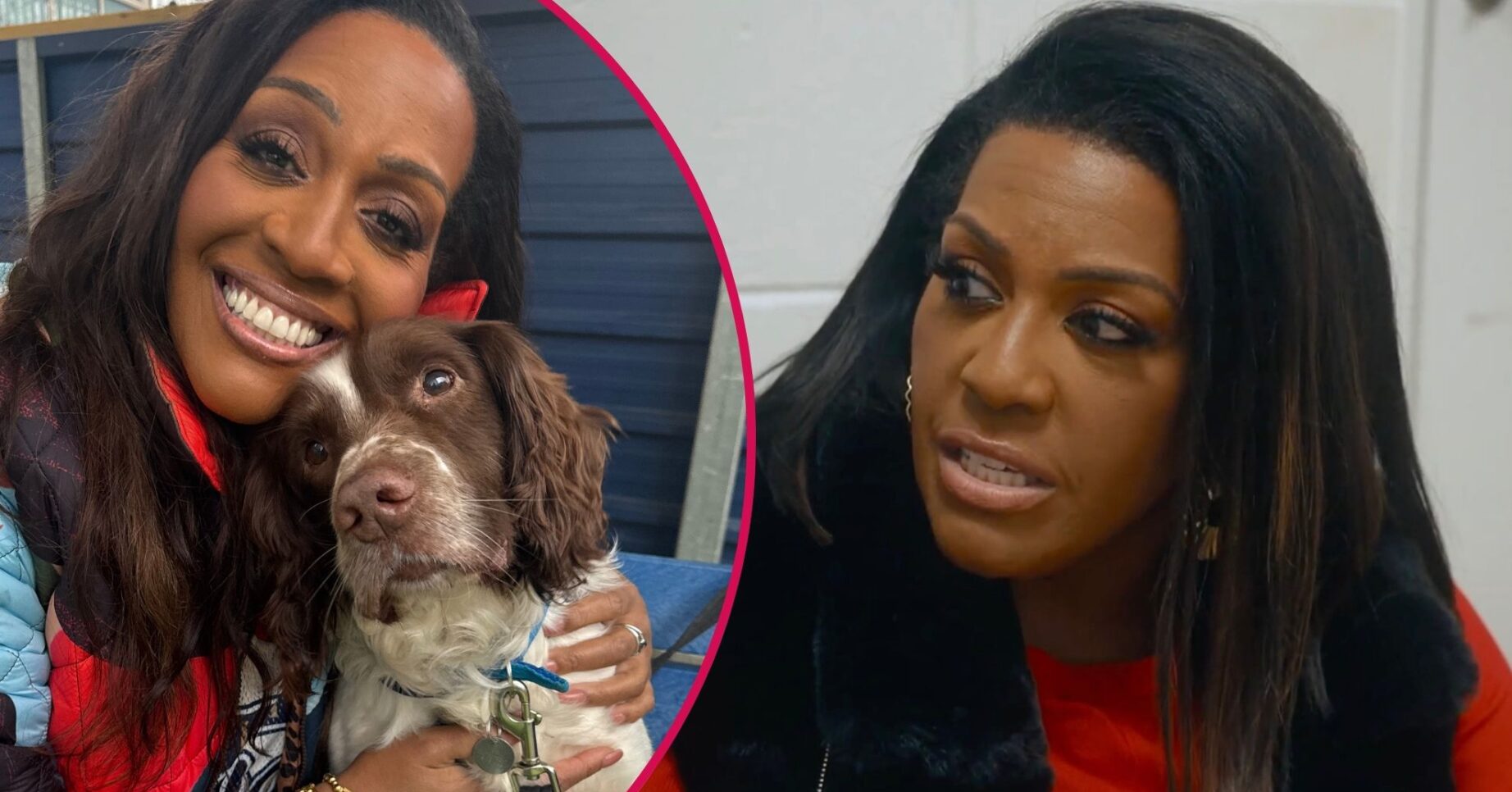 Alison Hammond smiling with dog / Alison Hammond on For the Love of Dogs