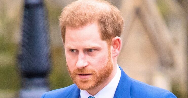 Prince Harry frowning at the Commonwealth Day service in 2020