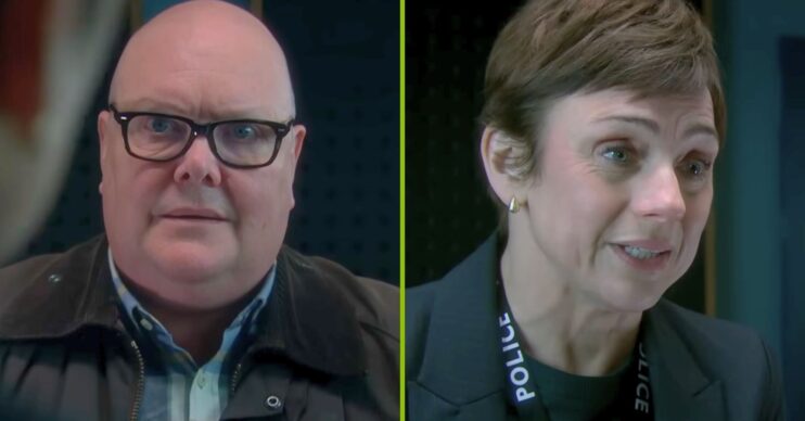 Paddy and DS Walsh split pic - is he leaving (Credit: ITV/Comp Emmerdale Insider)