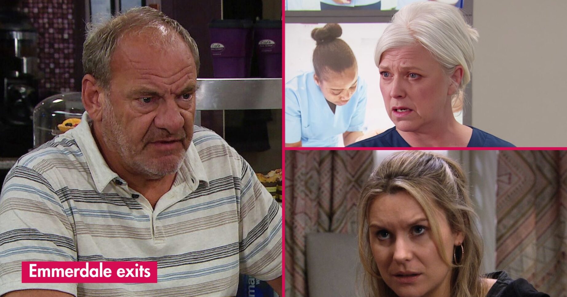 Who's leaving, returning and joining Emmerdale? Jimmy, Dawn and Dr Todd split pic (Credit: ITV)