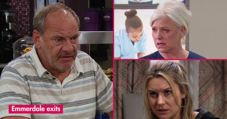Who's leaving, returning and joining Emmerdale? Jimmy, Dawn and Dr Todd split pic (Credit: ITV)