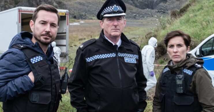 Martin Compston, Adrian Dunbar, and Vicky McClure in Line of Duty