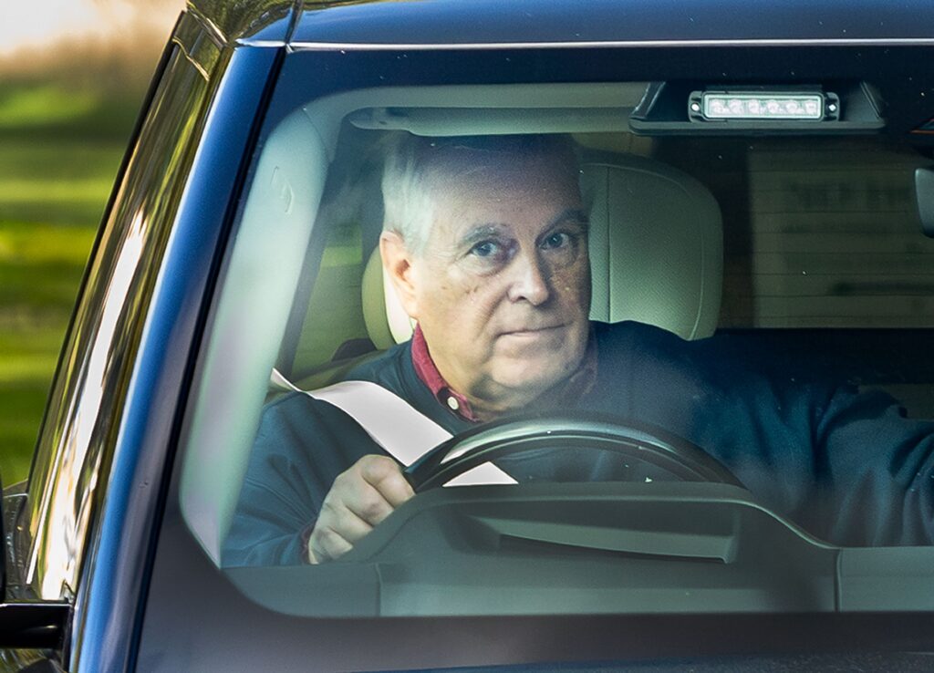Andrew Mountbatten-Windsor driving a car