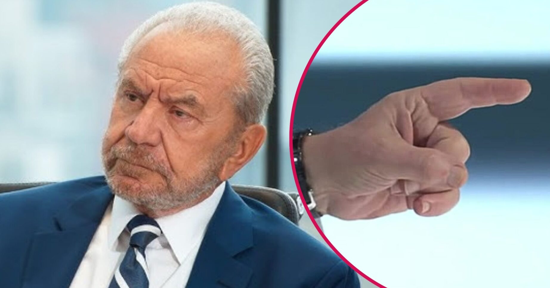 Lord Sugar and his finger as he fires someone