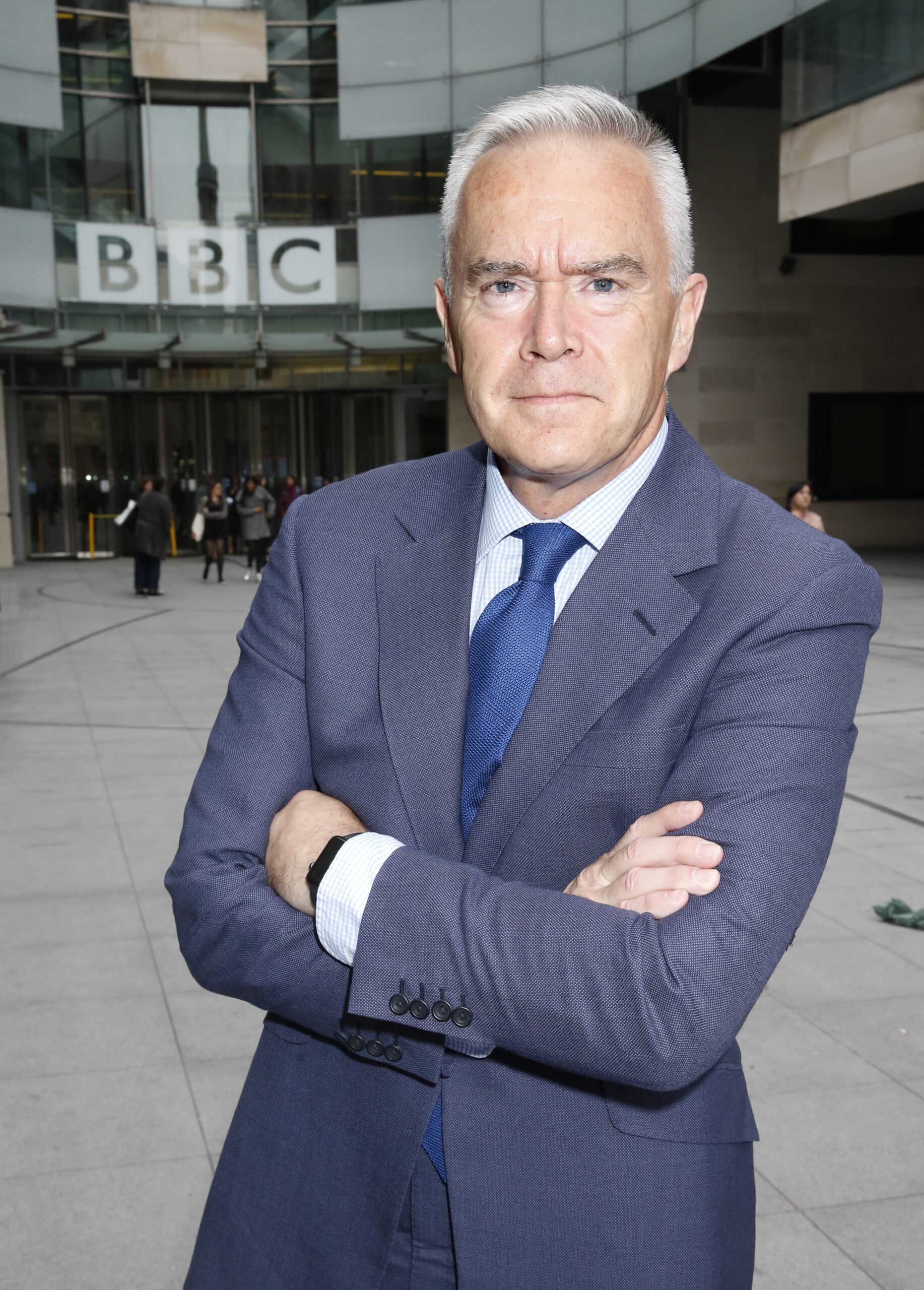 Huw Edwards outside the BBC