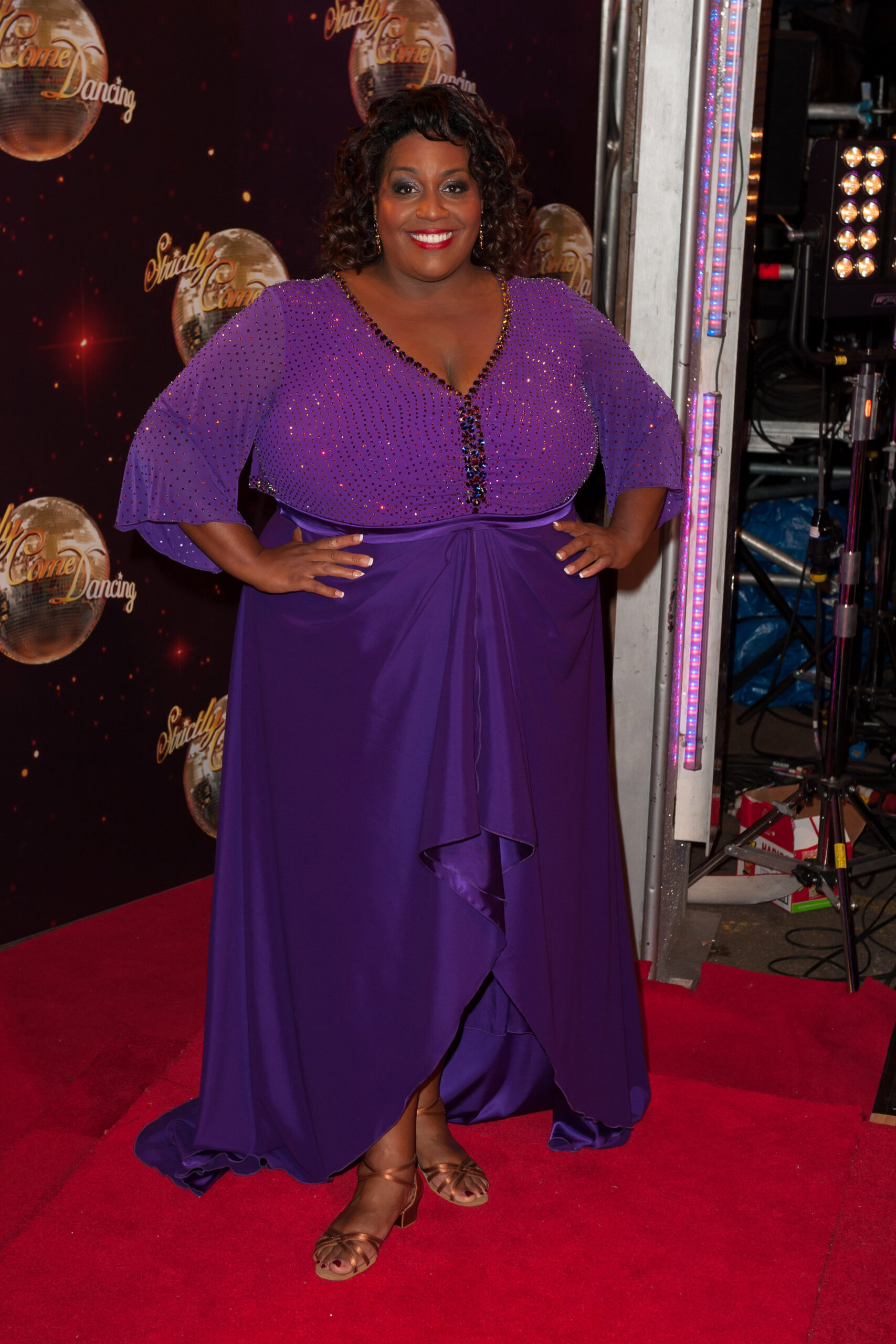 Alison Hammond in a purple dress on Strictly