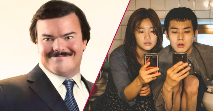 Jack Black in Bernie and the cast of Parasite
