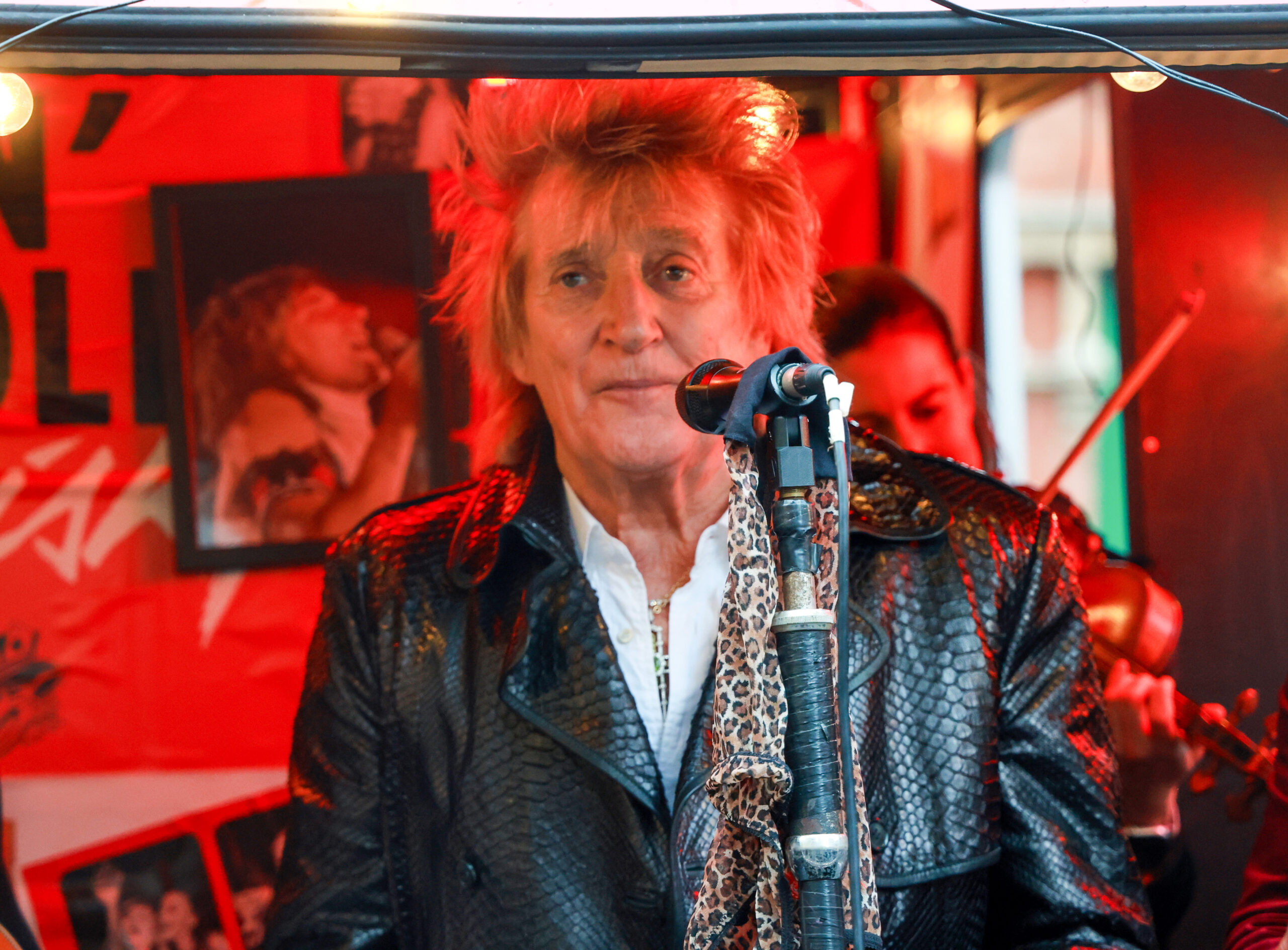 Rod Stewart looking serious