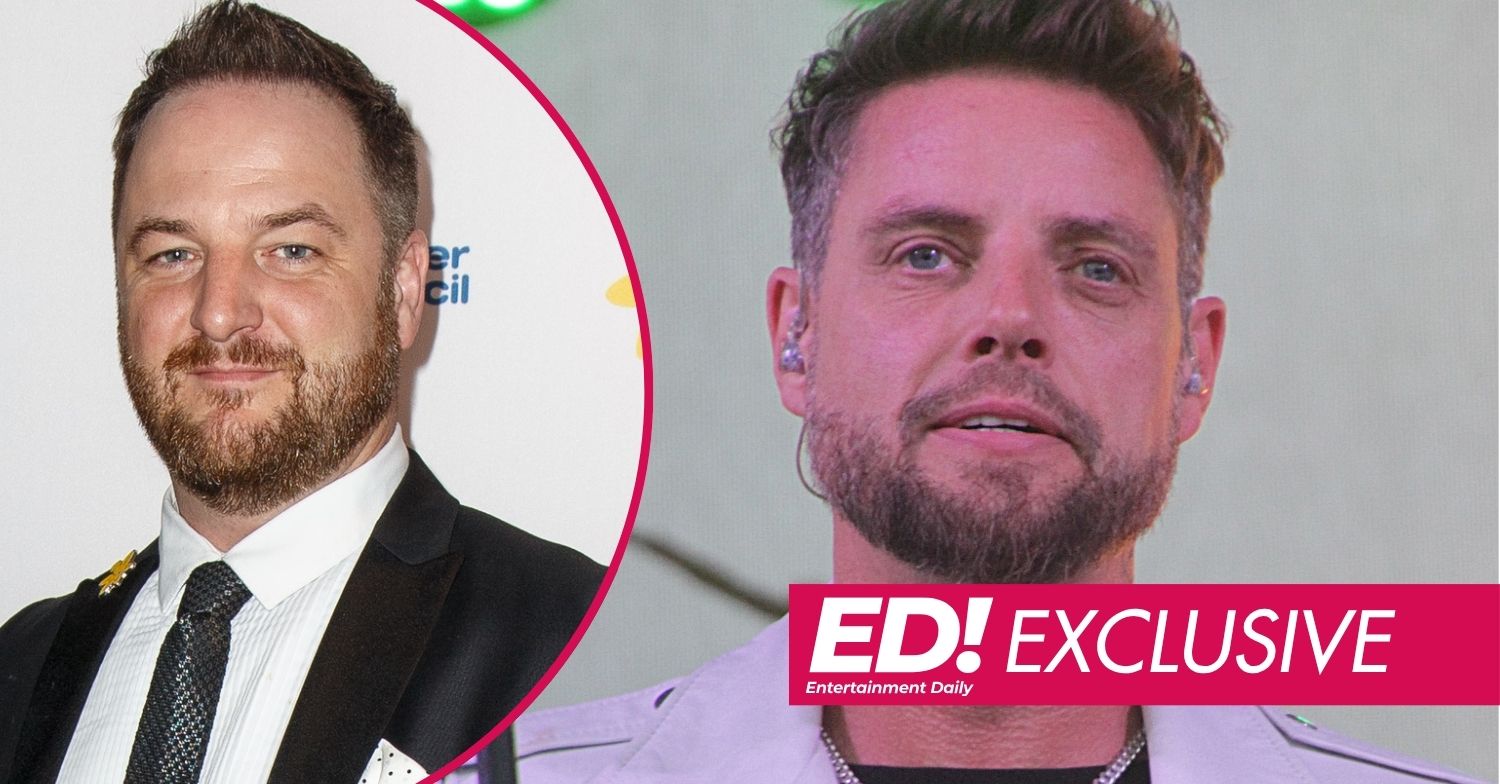 Mikey Graham smiling / Keith Duffy on stage