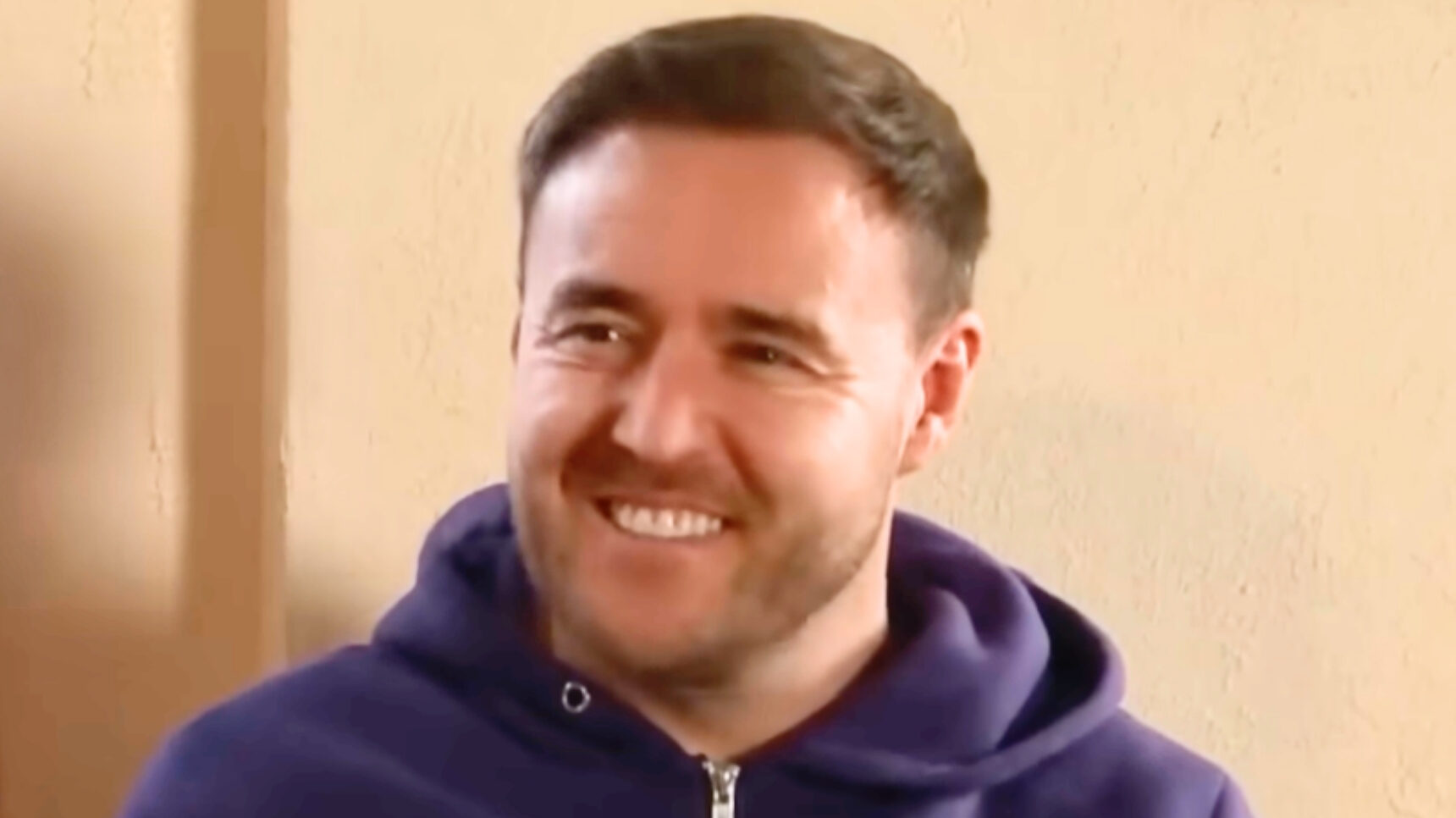 Coronation Street's Tyrone smiling