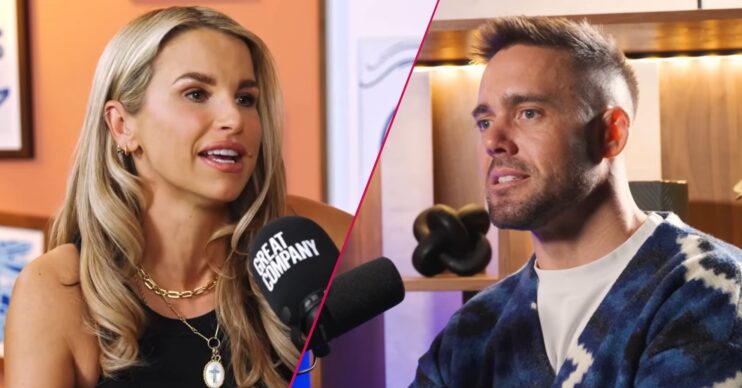 Vogue Williams on a podcast / Spencer Matthews on a podcast