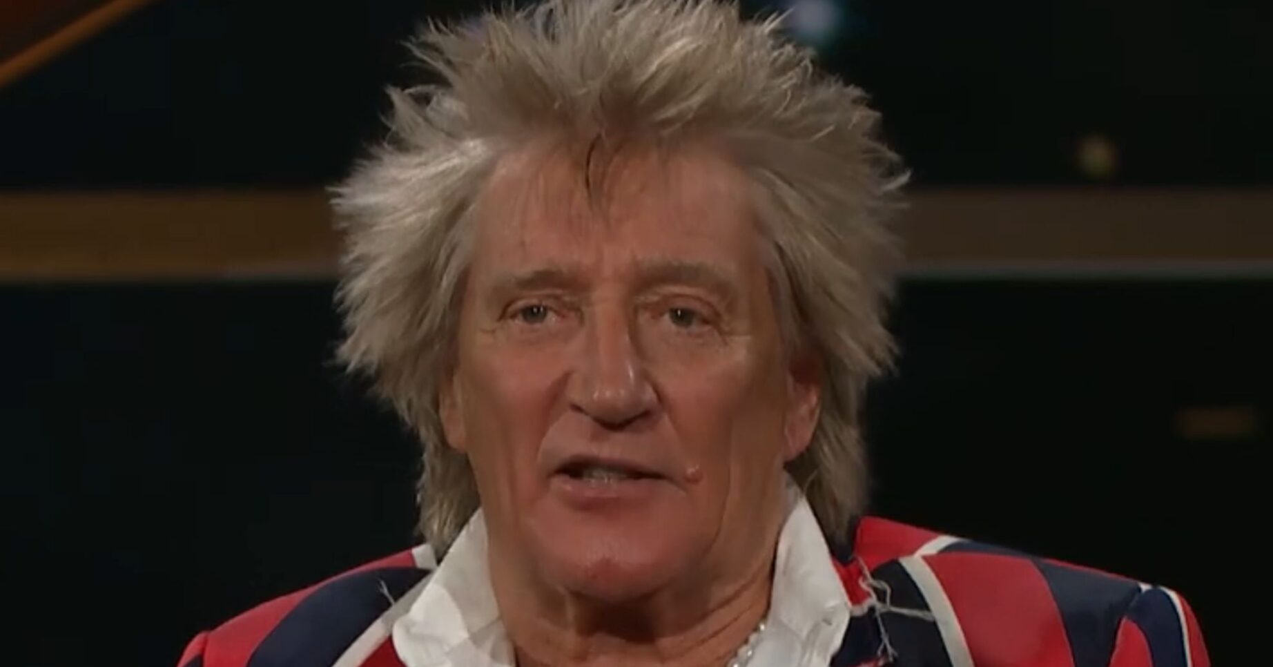 Rod Stewart looking serious