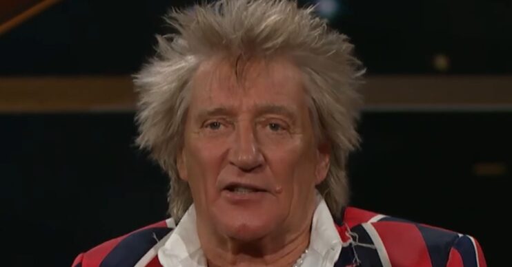 Rod Stewart looking serious