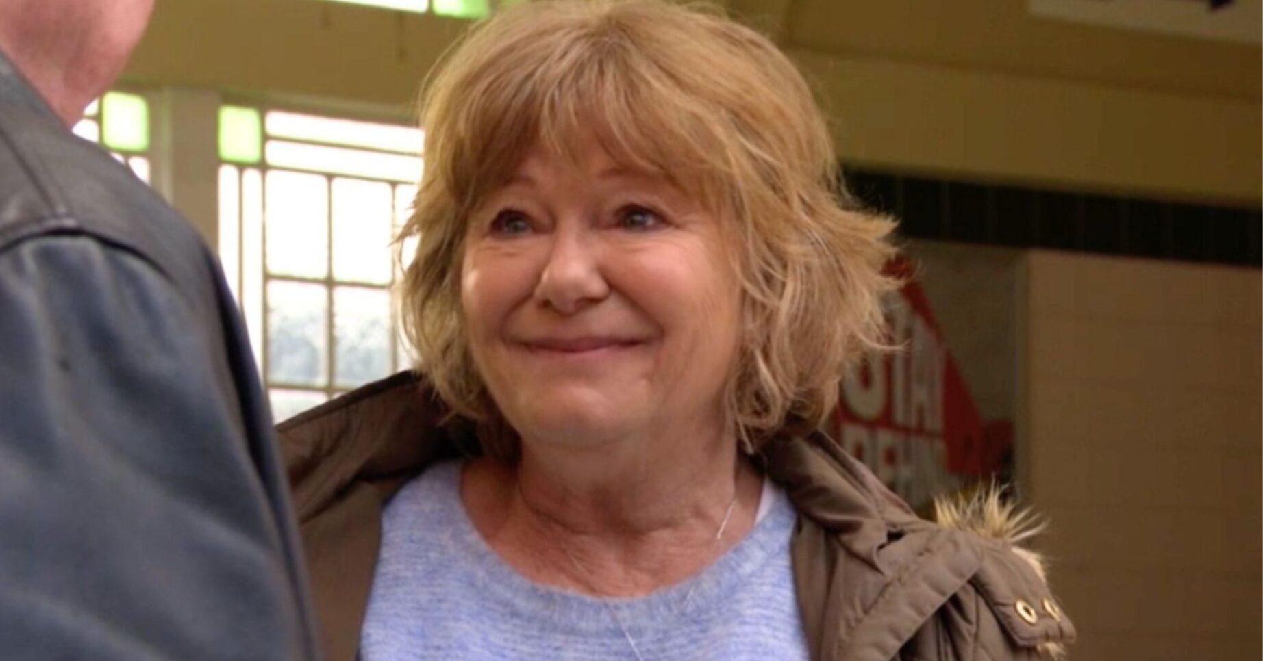 Julie saying goodbye to Phil in EastEnders