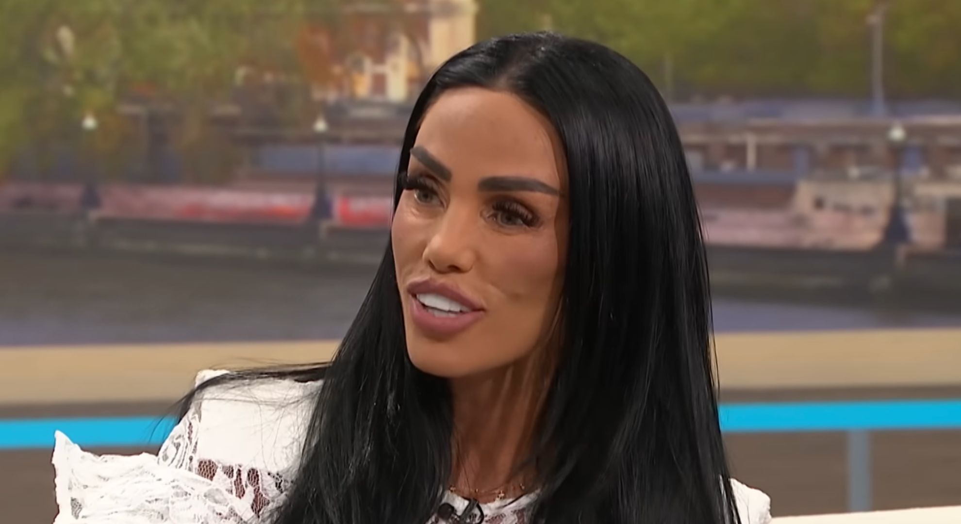 Katie Price smiling on GMB 