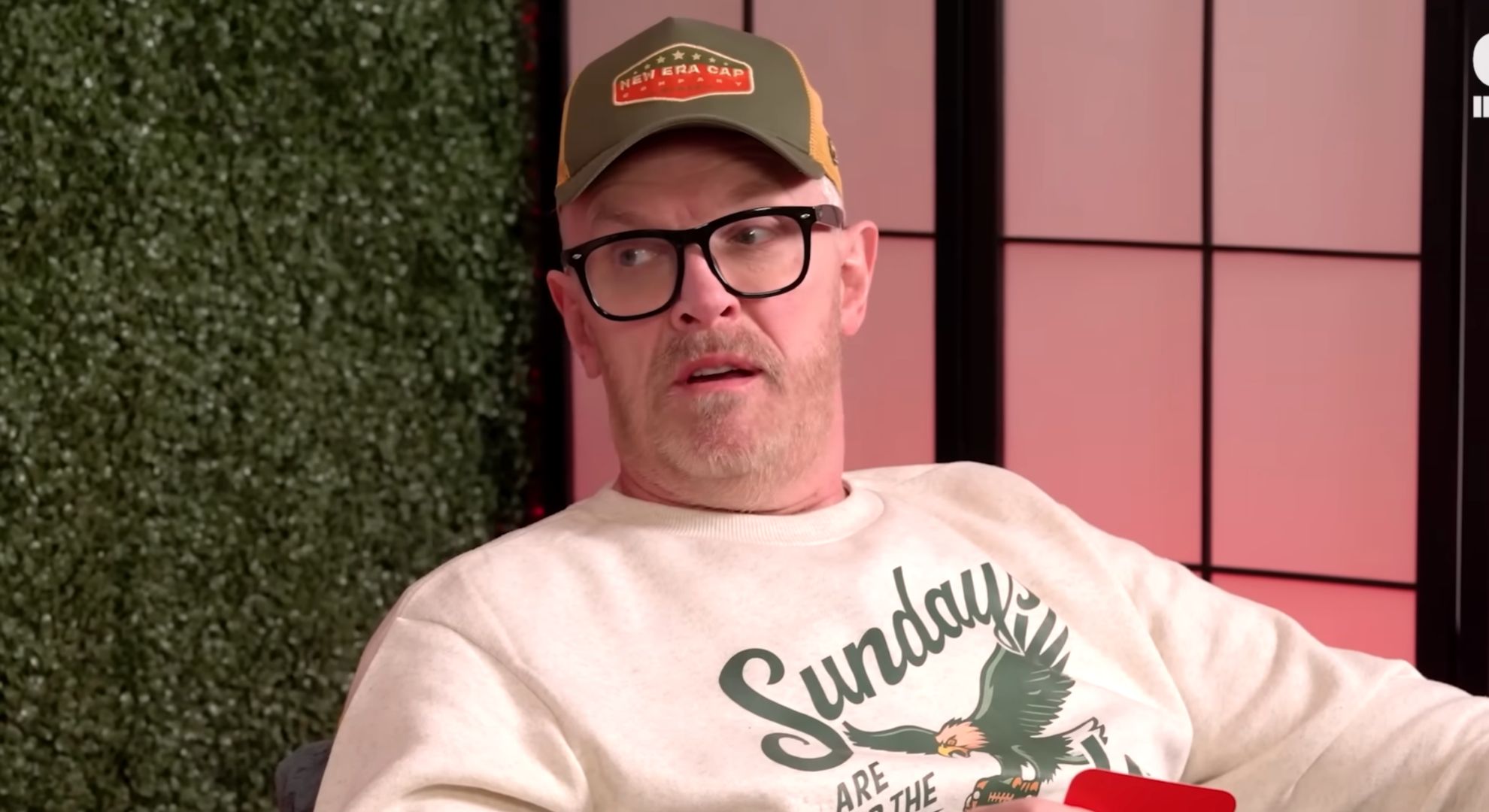 Greg Davies on a podcast