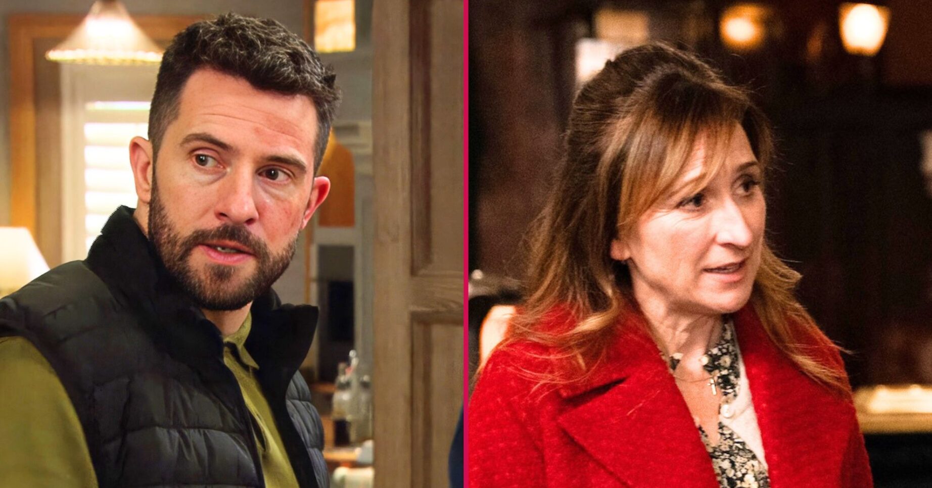 Ross and Laurel in Emmerdale split pic (Credit: ITV)