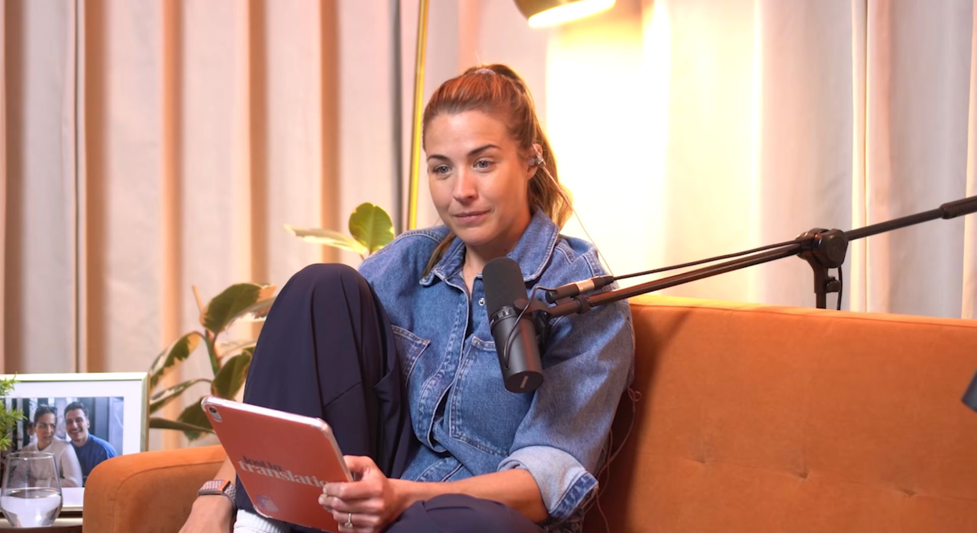 Gemma Atkinson on a podcast