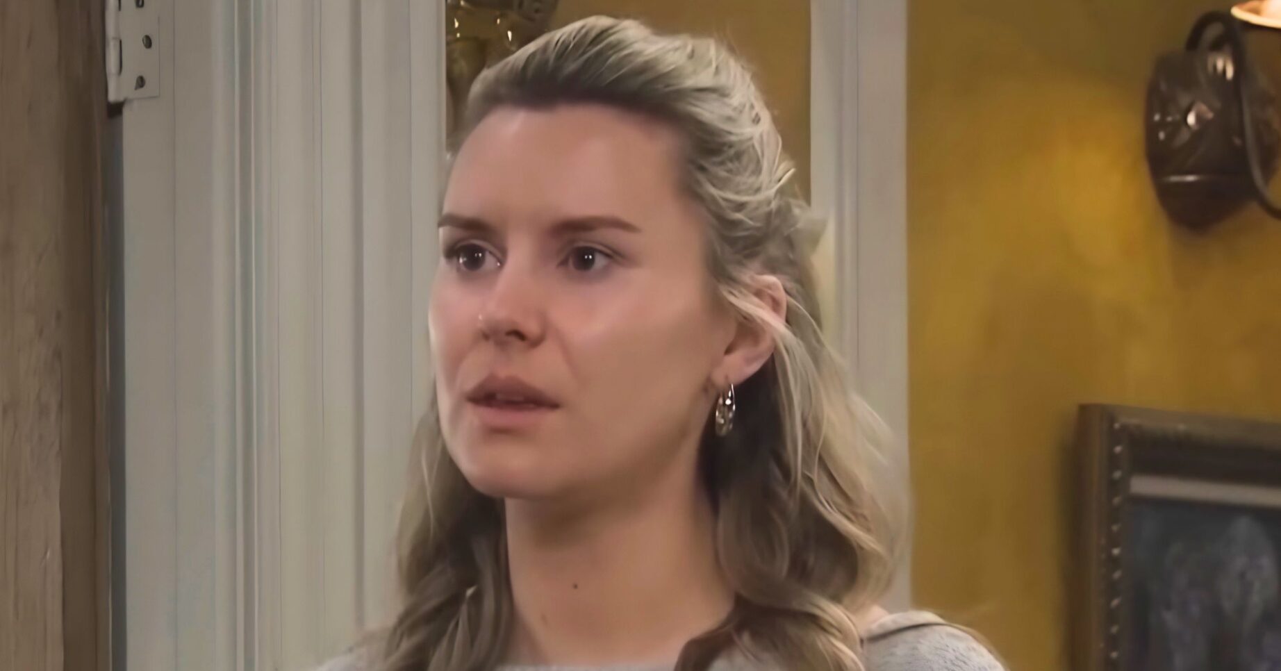 Dawn looks stressed in Emmerdale (Credit: ITV)