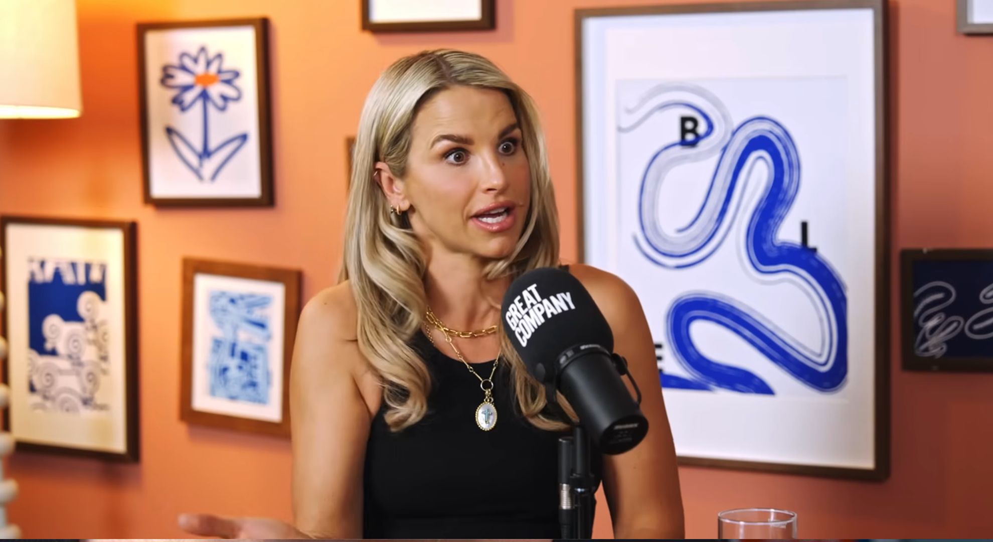 Vogue Williams on a podcast 
