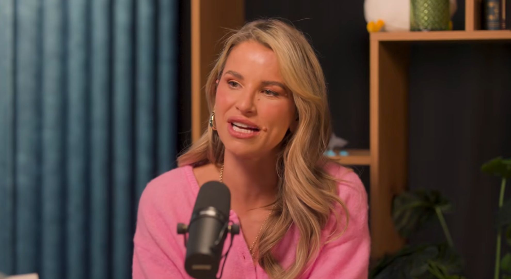 Vogue Williams on a podcast 