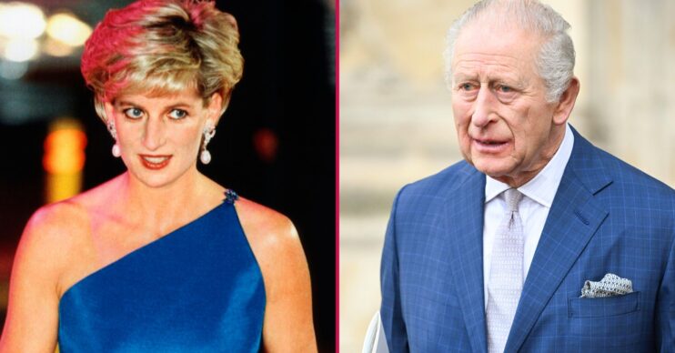 Princess Diana and King Charles with serious expressions