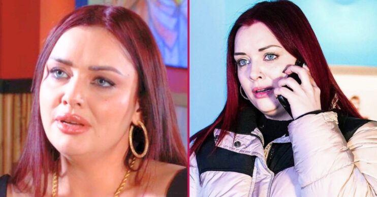 Whitney looking annoyed in EastEnders