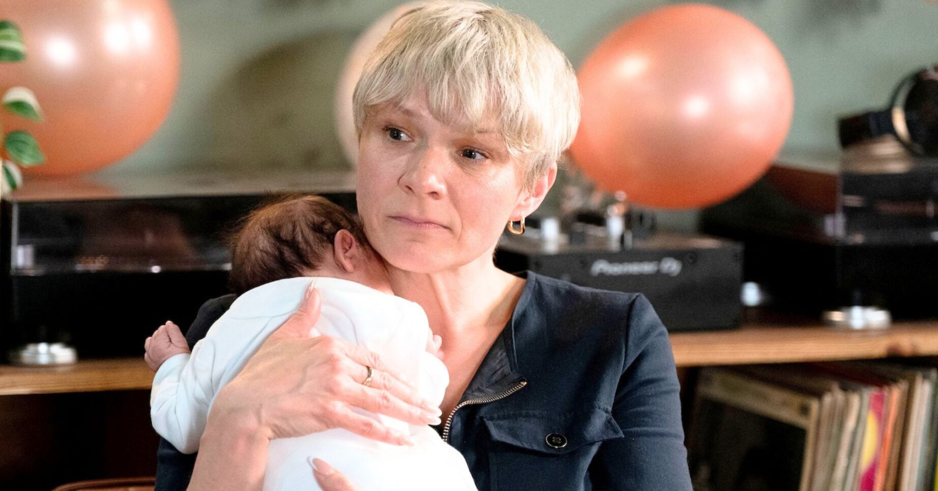 Nicola holding baby Ivy