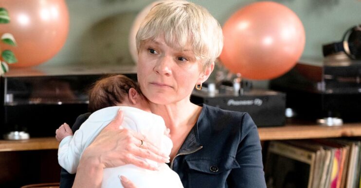 Nicola holding baby Ivy