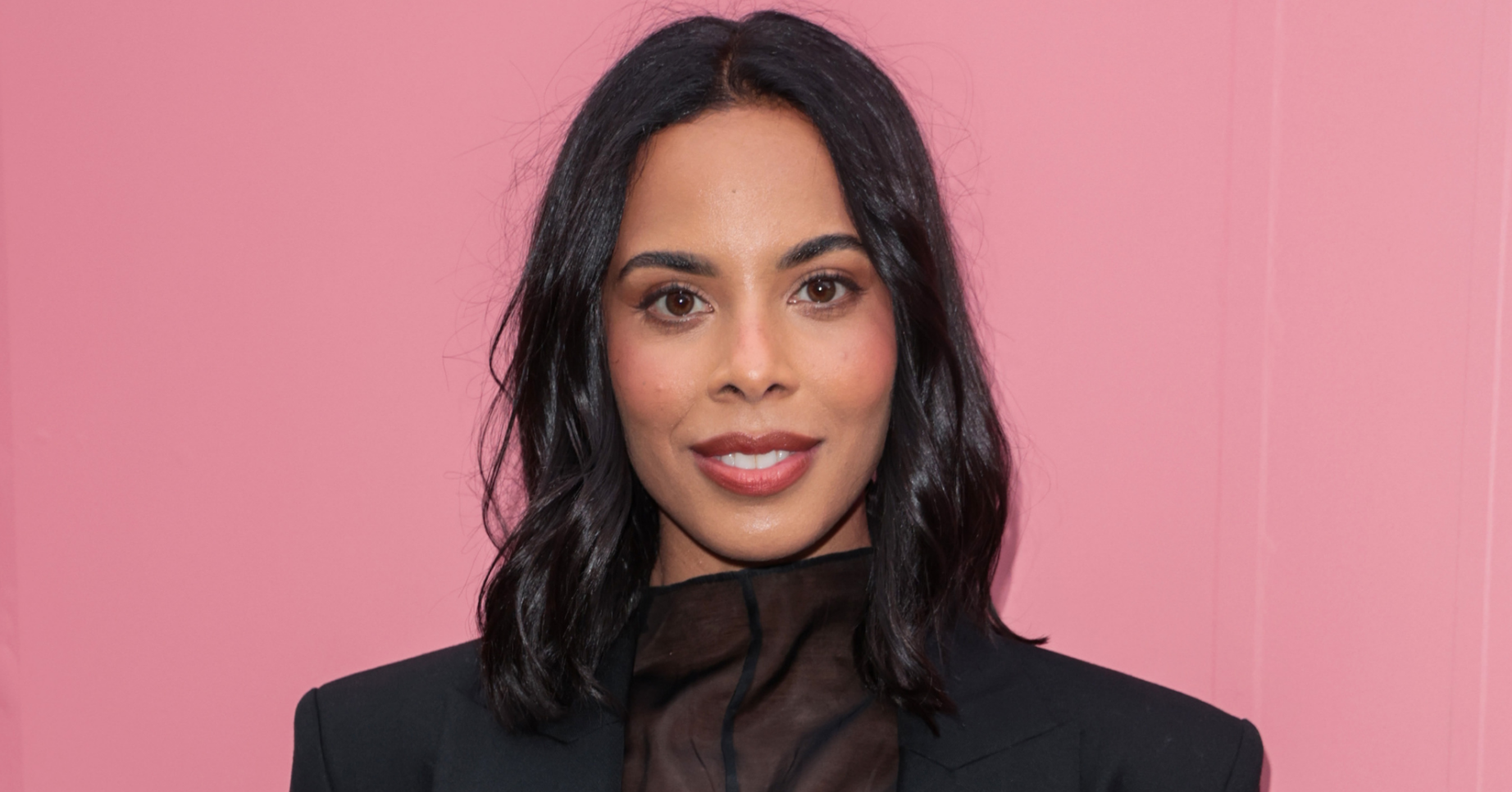 Rochelle Humes in a black sheer top