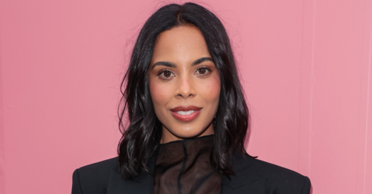 Rochelle Humes in a black sheer top