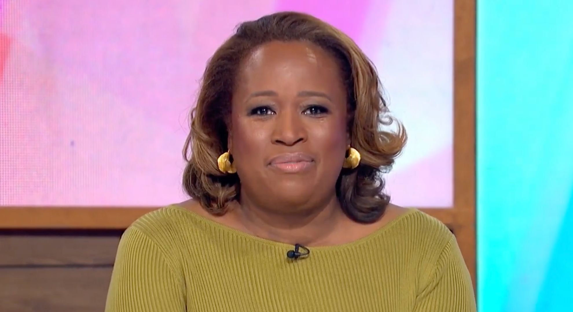 Charlene White green top Loose Women