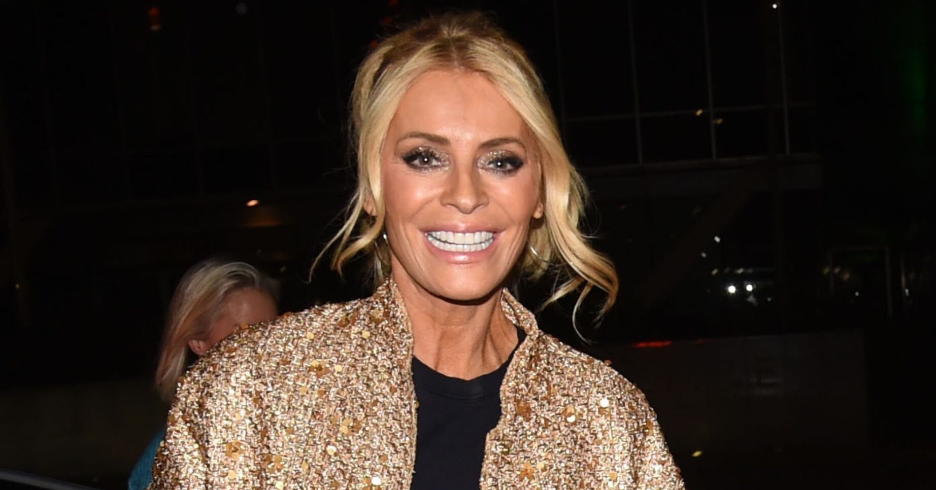 Tess Daly gold jacket