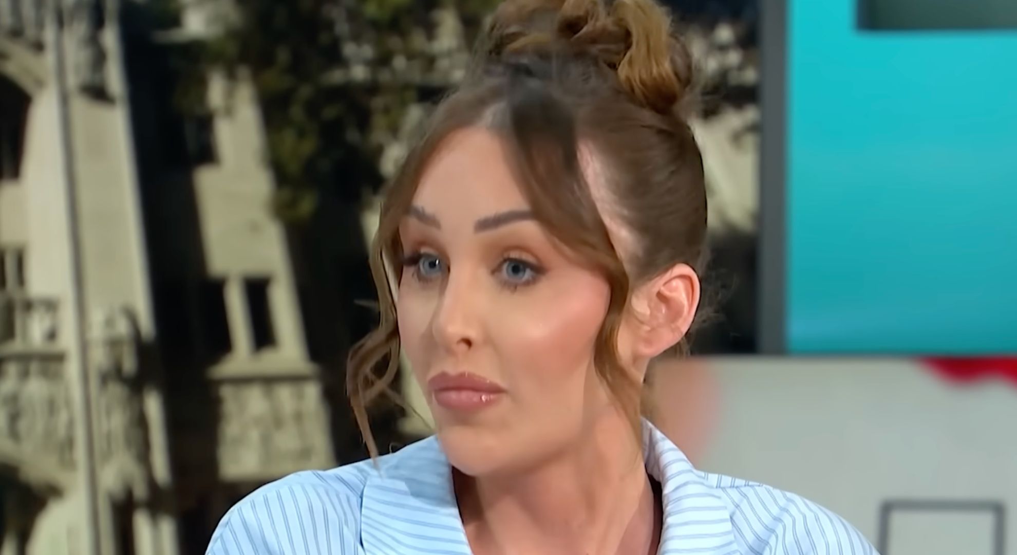 Ella Morgan on GMB in blue shirt
