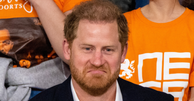 Prince Harry grimacing