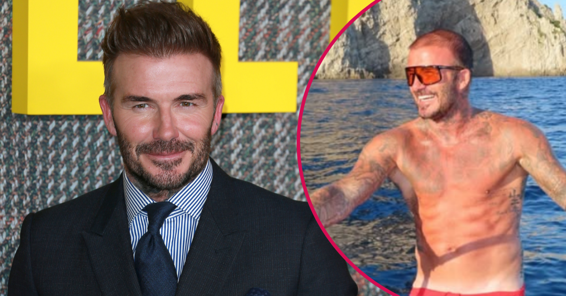 David Beckham on red carpet and in the sea