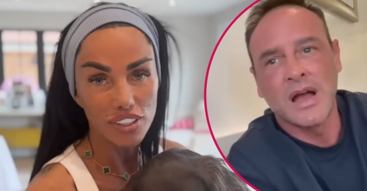 Katie Price and Lee Andrews speaking to camera