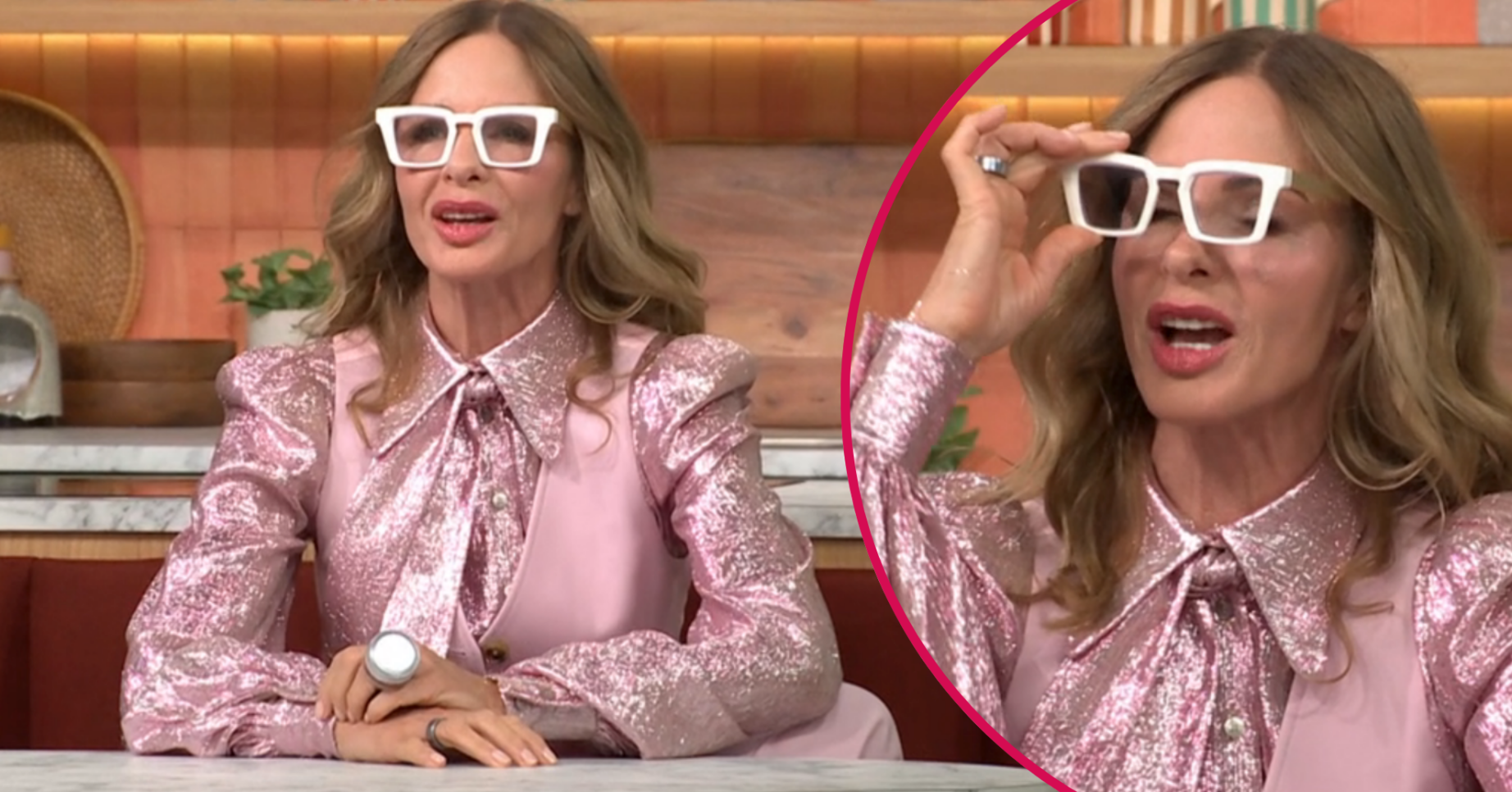 Trinny Woodall on This Morning in funky glasses